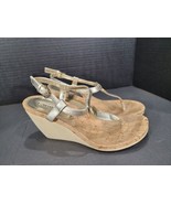 Lauren Ralph Lauren Womens Wedge Heel Ankle Strap Sandals Gold Tone - Si... - $18.95