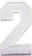3 INCH White Number 2 Patches Appliques Fabric Decorating for Hat Cap Polo  - $19.57