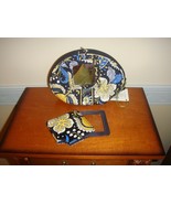 Vera Bradley Ellie Blue Mirror Cosmetic Case NWT And Magnifier NWOT - €41,14 EUR