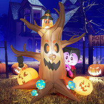 6 FT Halloween Inflatable Dead Tree with Pumpkin Blow up Ghost Tree &amp; RGB Lights - £72.13 GBP