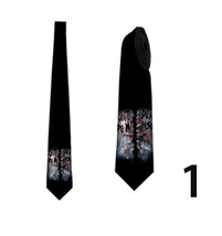 Necktie with walking dead characters deryl zombie custom design - £23.59 GBP
