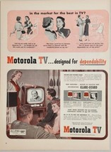 1951 Print Ad Motorola TV Sets Couple Watch Television on 17&quot; Plastic Model - £14.94 GBP