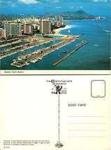 Hawaii Honolulu Waikiki Beach Yacht Harbor Hilton Hawaiian Village VTG Postcard - £7.51 GBP