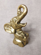 Vintage Small Brass Trumpeting Elephant Ornament - $28.24