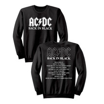 ACDC Back in Black Album Sweater Rock Band Vintage Concert Tour Merch - $52.50+