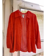 Chico’s Design Women’s Button Up Red Jacket - Flower Embroidery - Size 2... - $10.00