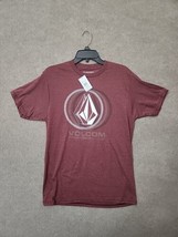 Volcom Logo T Shirt Mens M Burgundy Red Short Sleeve NEW - £15.41 GBP