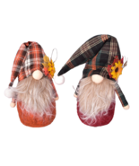 Set of 2 Fall Gnomes Plush Harvest Tomte Plaid Floppy Hat Thanksgiving - $246.51 MXN