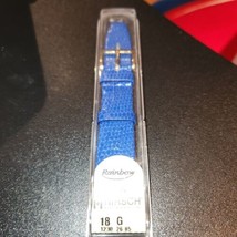 New Vintage Hirsch Blue Exotic Leather. Austrian Watch Strap Band 18MM Rare Htf - $21.58