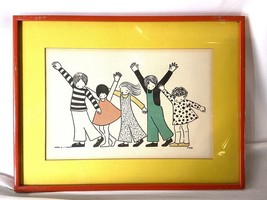 Vintage Friends Playing Children Art Print Decor by Corso 16” wide by 12” tall - £22.10 GBP
