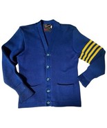 Vintage 1940s Genuine Grewe University Varisty College Sweater Blue Gold... - $137.11 CAD