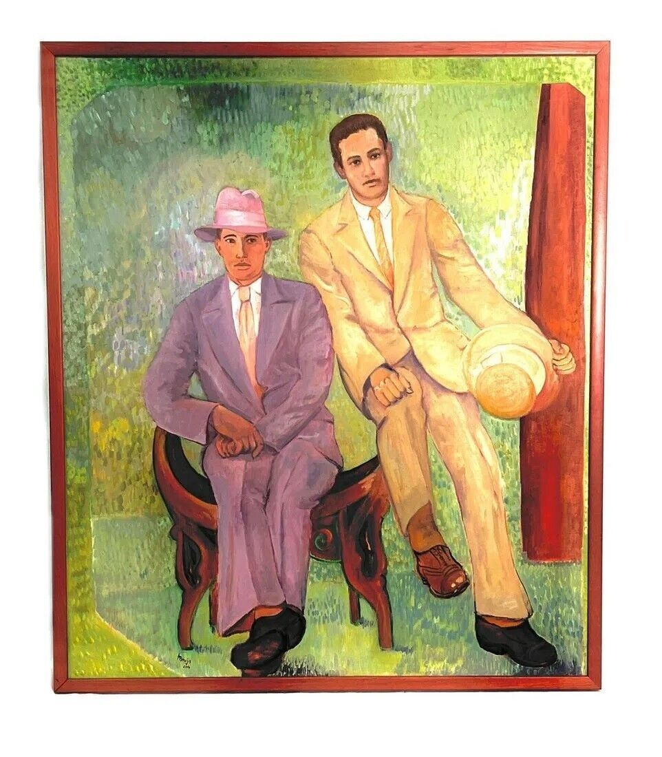 Primary image for Amalia Brujis Contemporary Impressionist Portrait of Artist's Father & Uncle 