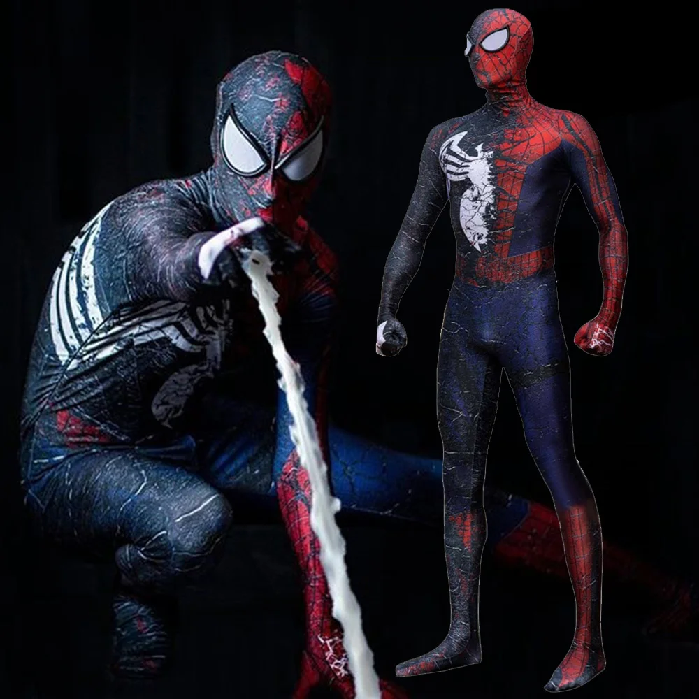 Symbioted TASM2 Spyboy Costume Cosplay 3D printed Lycra Spandex Symbiote  Zentai - £96.20 GBP