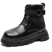 New Fashion Black Men&#39;s Motorcyclist Boot Comfortable Platform Ankle Boots Men L - £38.20 GBP