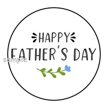 30 Happy Father&#39;s Day Envelope Seals Labels Stickers 1.5&quot; Round Floral Flower - £5.98 GBP