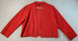 Cable &amp; Gauge Cardigan Sweater Women Large Red Knit Rayon Long Sleeve Open Front - £11.35 GBP