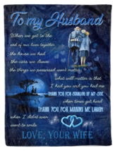 Thank You For Making Me Laugh Colorful Custom Blanket Gift For Husband From Wife - £28.27 GBP+