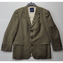 NAUTICA Suit Jacket Men&#39;s Size 46R Brown Check 100% Wool Sports Coat Blazer - £29.89 GBP