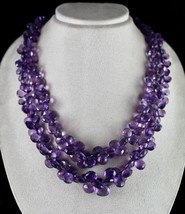 Natural Purple Amethyst Beads Teardrops 2 L 1003 Ct Gemstone Finest Necklace - £1,036.37 GBP