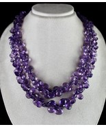 NATURAL PURPLE AMETHYST BEADS TEARDROPS 2 L 1003 CT GEMSTONE FINEST NECK... - €1.120,98 EUR