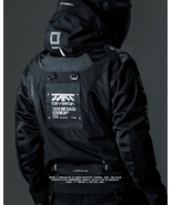 D-E\\41 Techwear Cyberpunk Motorcycle Jacket With Protector Pads -Omega - $170.00