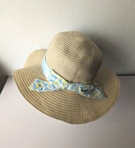 Tommy Bahama Girls Hat Sun Easter Summer  Dressy Vacation Ribbon Bow Woven - £19.61 GBP