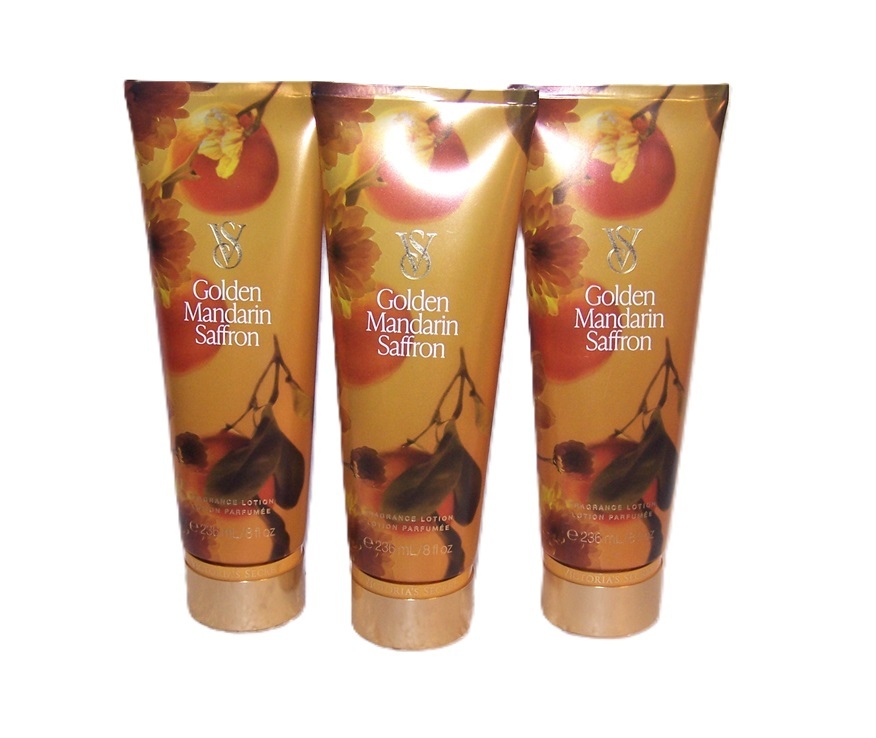Golden Mandarin Saffron Fragrance Lotion 8 oz Victoria's Set 3 Pack