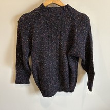 Vintage Liz Claiborne Petite Medium Silk Rayon Cotton Confetti Navy Blue... - $24.74