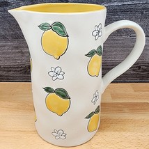 Lemon Blooms Pitcher Embossed Decorative Floral Home by Blue Sky - £21.71 GBP