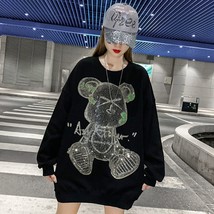 Plus Size 4XL  Beading Sweatshirt Women 2021 New Korean Pullover Harajuk... - £118.25 GBP