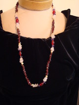 Garnet ~ Rose Quartz Beads ~ Necklace - $10.00