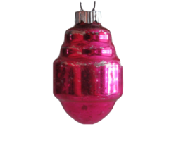 Vtg Shiny Brite Mercury Glass Christmas Ornament Tornado Lantern Bullet USA 555 - £6.75 GBP