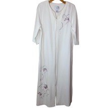 Jasmine Long Robe Petite Medium Shoulder Pads Zip Housecoat 3/4 Sleeves ... - £34.02 GBP