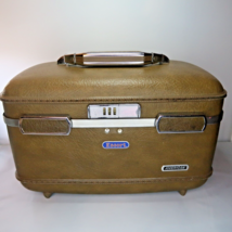 American Tourister Escort Travel Case Brown Vintage Cosmetic Case Luggage - £21.89 GBP