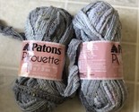 Patons Pirouette Scarf Knitting Yarn Sequin Lot of 2 Skeins SILVER SPARKLE - $16.12