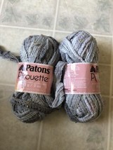 Patons Pirouette Scarf Knitting Yarn Sequin Lot of 2 Skeins SILVER SPARKLE - £12.73 GBP