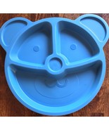 Your Zone ~ 4-Piece Set ~ Kids Dinnerware ~ Blue Plastic ~ 9.5&quot; Bear Plates - £17.67 GBP