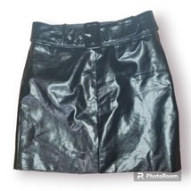 NWT NINE WEST Dull Black Polyurethane A-Line Women Skirt Size 6 - £15.52 GBP