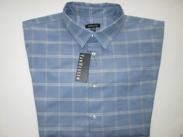 Van Heusen Spread Faux Linen Men’ Sport Shirt Blue Infinity XL MSRP $50 - £22.53 GBP