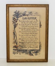 Antique Framed Daughter Poem Vintage Wall Art Reinthal &amp; Newman Ny # 116 - 1920s - £23.98 GBP
