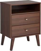 Cherry Prepac Milo 2-Drawer Tall Nightstand With Open Shelf. - $128.26