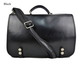 Leather shoulder bag messenger rigid bag women men handbag leather bag satchel  - £175.85 GBP