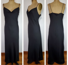 Hampton Dress Co. Size 14 Formal Black Tie Dress Sleek Long Cowl Spaghetti Strap - $56.84