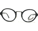 Persol Eyeglasses Frames 3128-V 95 Black Silver Round Full Rim 46-22-145 - $120.95