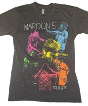 Maroon 5 Tour 2015 Concert T-Shirt Small Gray Multi-Color Graphic Band Tee NWOT image 2