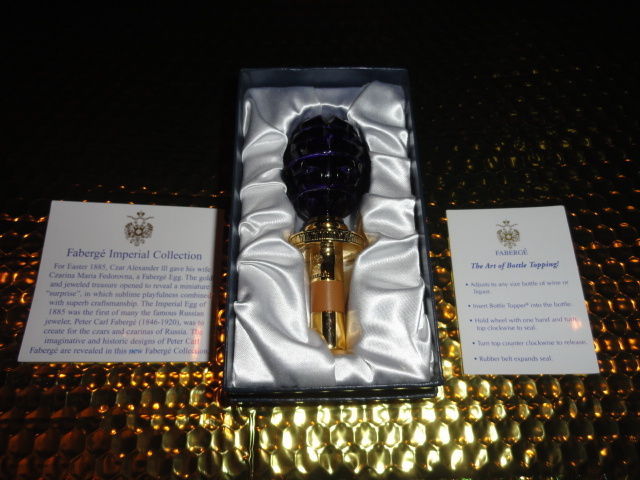 Faberge Blue Crystal Bottle Stopper - $375.00