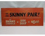 Potbelly Sandwich Works Skinny Pair / Gift Card Promotion Countetop Sign - £139.31 GBP