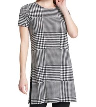 Calvin Klein Womens Printed Tunic Size X-Small Color Black/White Plaid - £47.81 GBP