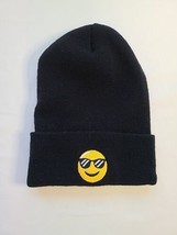 Embroidered Cool Sunglasses Smiley Face Beanie Stocking Cap - $9.78