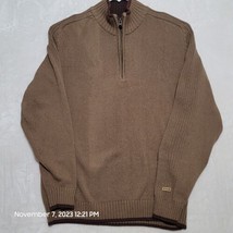 Columbia Sportswear Mens Sweater Sz M Brown 1/4 Zip Pullover Long Sleeve Casual - £20.44 GBP